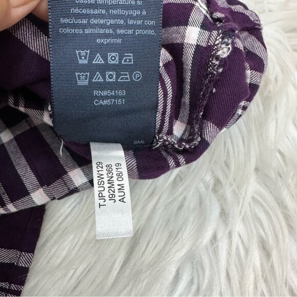 Tommy Hilfiger Women's Purple Y2K Plaid Casual Flannel Button Down Shirt S/C41 - Picture 8 of 12